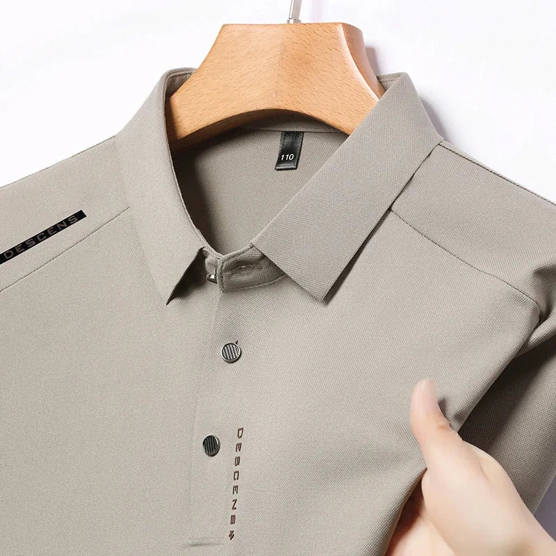 2025 New Men's Casual Fashion Printed Short Sleeve Polo Shirt Anti Wrinkle Breathable Comfortable Summer Versatile T-shirt