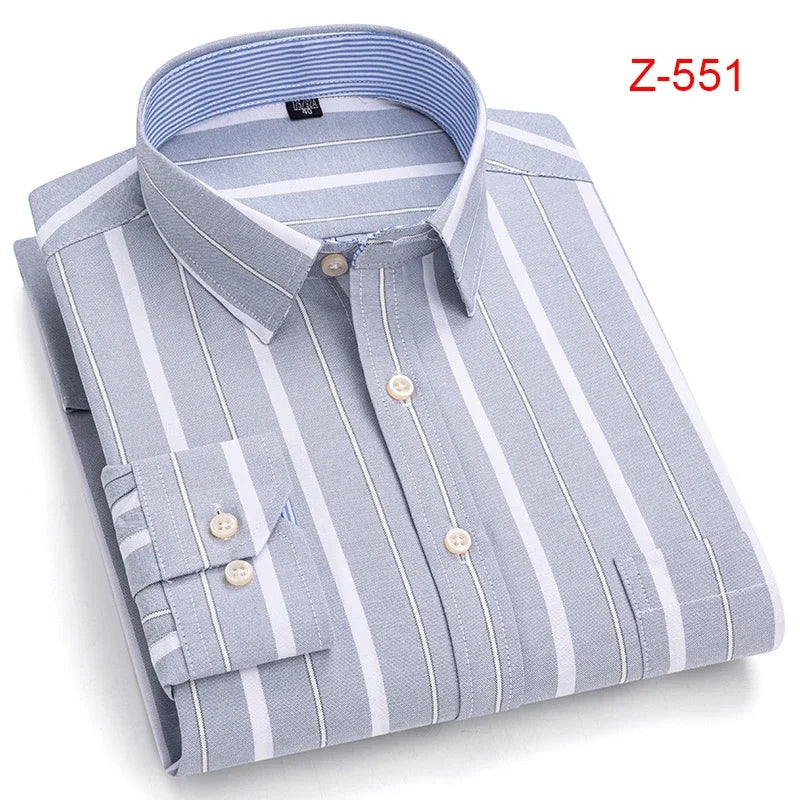 100% Cotton Oxford High Quality Men's Shirt Long Sleeve New Business Casual Fashion Men's Clothes Plus Size Shirt Formal S-7XL