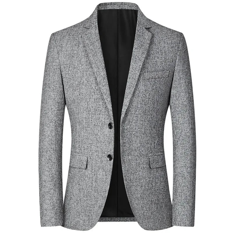 Black Men V-neck Single-breasted Suit Jacket, Fashion Slim Dress Coats, Blue Gray Yellow Blazers, Male Casual Tops Asian Size