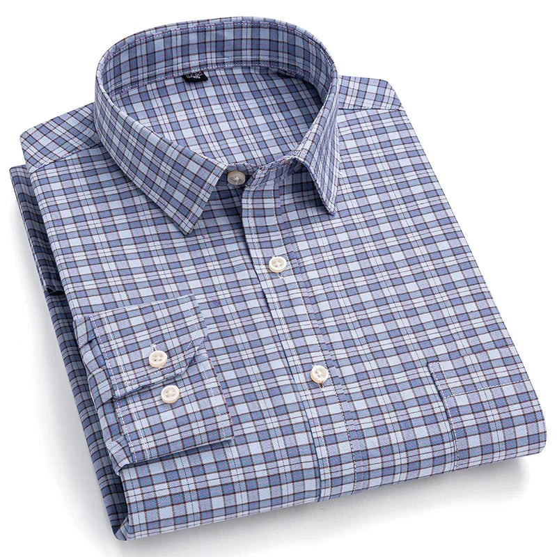 100% Cotton Oxford High Quality Men's Shirt Long Sleeve New Business Casual Fashion Men's Clothes Plus Size Shirt Formal S-7XL