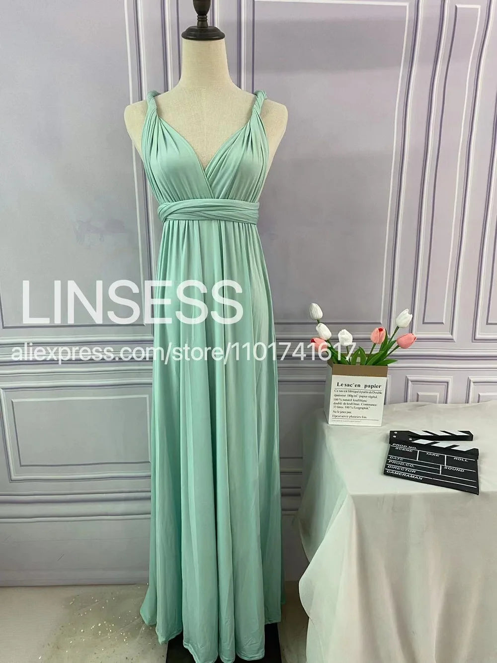 Bridesmaid Dress, Olive Green Maxi Bridesmaid Dress, Bridal Party Convertible Dress, Multiway Infinity Dress, Custom Dress