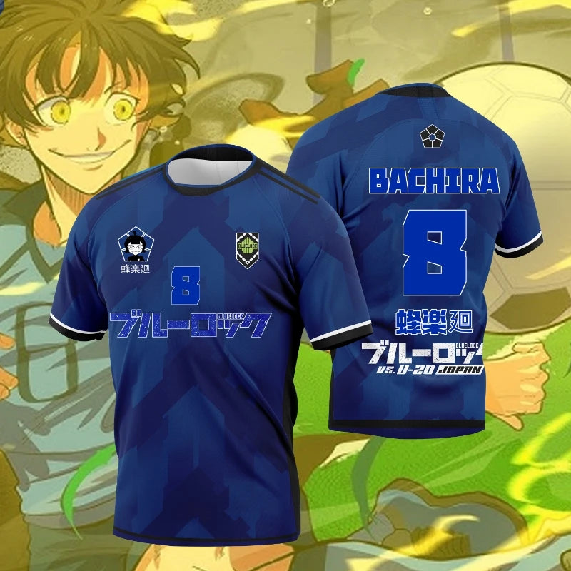 2025 Summer/Autumu Newest Japanese Anime Blue Lock Rin Itoshi And Sae Jersey Kids T-shirt Men And Women's Breathable Casual Tops