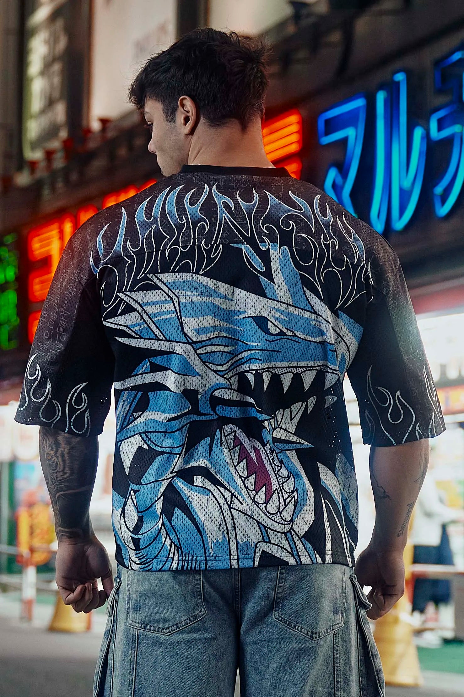 Chaopai joint name Yu-Gi-Oh Men's oversized T-shirt summer gym sports casual fitness short sleeve blouse