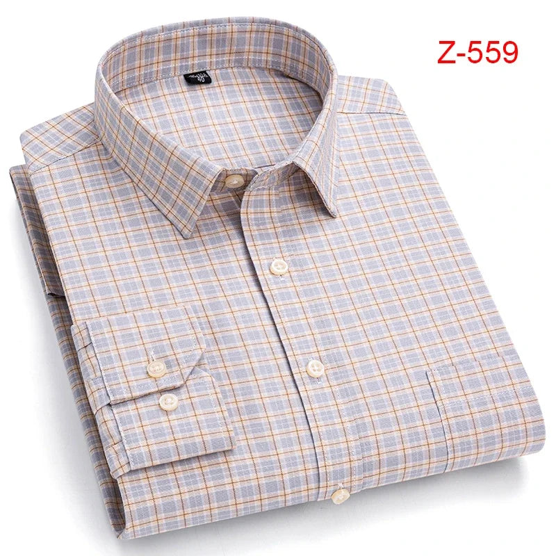 100% Cotton Oxford High Quality Men's Shirt Long Sleeve New Business Casual Fashion Men's Clothes Plus Size Shirt Formal S-7XL