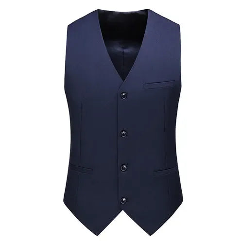 Blue Men Sleeveless Suit Vest, Brand New Slim Fit V Neck Dress Waistcoat Office Casual Vsests Asian Size M-6XL, Red Green Purple