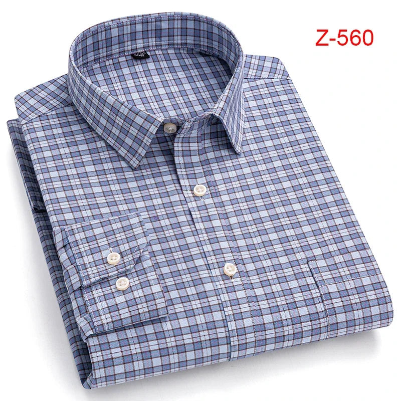 100% Cotton Oxford High Quality Men's Shirt Long Sleeve New Business Casual Fashion Men's Clothes Plus Size Shirt Formal S-7XL