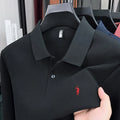 100% pure cotton high-end brand men's long sleeved polo shirt autumn fashion hot selling pony embroidery design golf top T-shirt