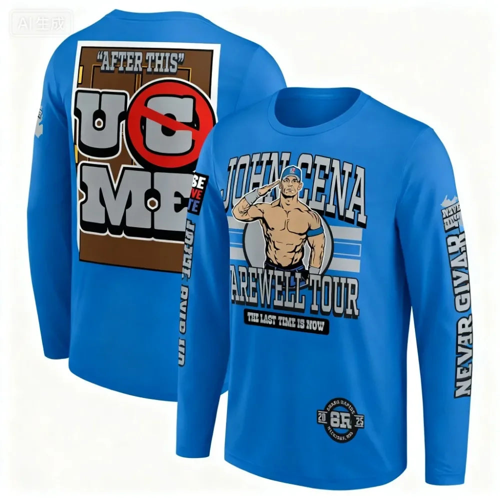 2025 John Cena farewell tour breathable sports T-shirt, suitable for outdoor activities neutral casual street wear pullover
