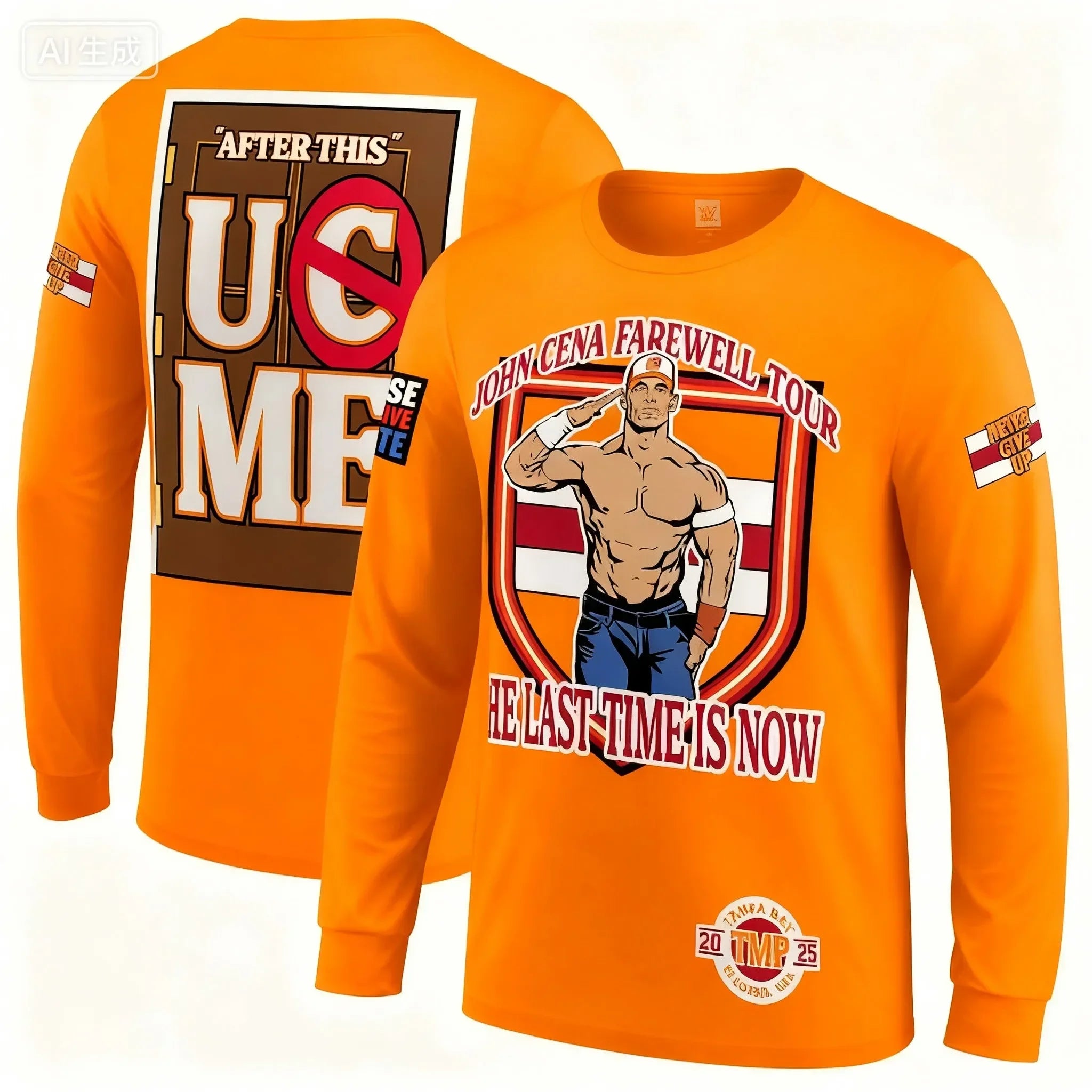 2025 John Cena farewell tour breathable sports T-shirt, suitable for outdoor activities neutral casual street wear pullover