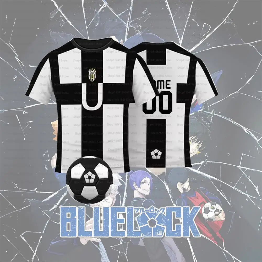 Blue Lock Customized Name Digital Cartoon Anime Cosplay Men's Sports Shirt Summer Children's T-shirt Top Oversized T-shirt Top