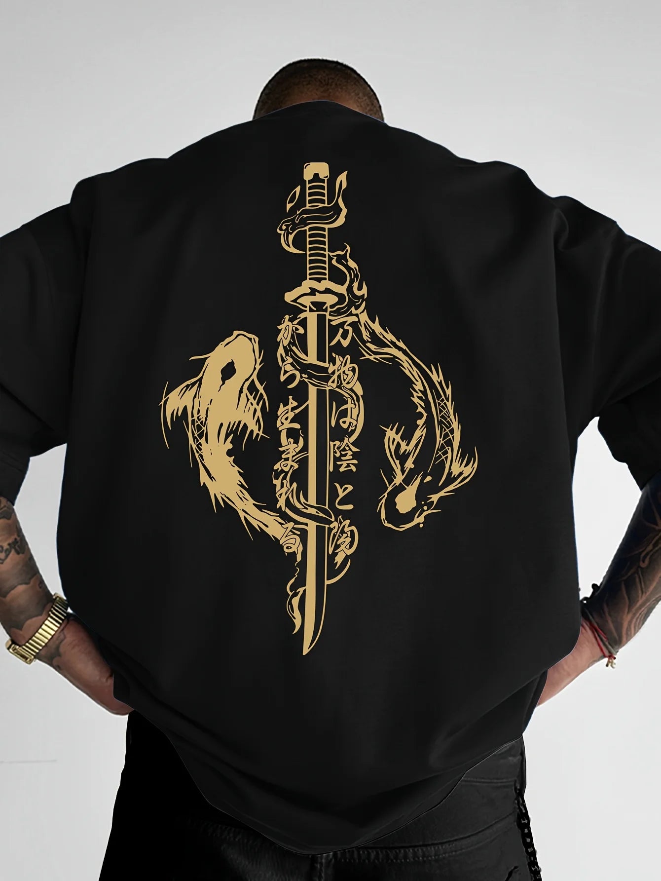 Bushido & Samurai Sword Print 100% Cotton Men Woment T-shirt Summer Autumn Daily Outdoor Sports Casual Loose Street Short-sleeve