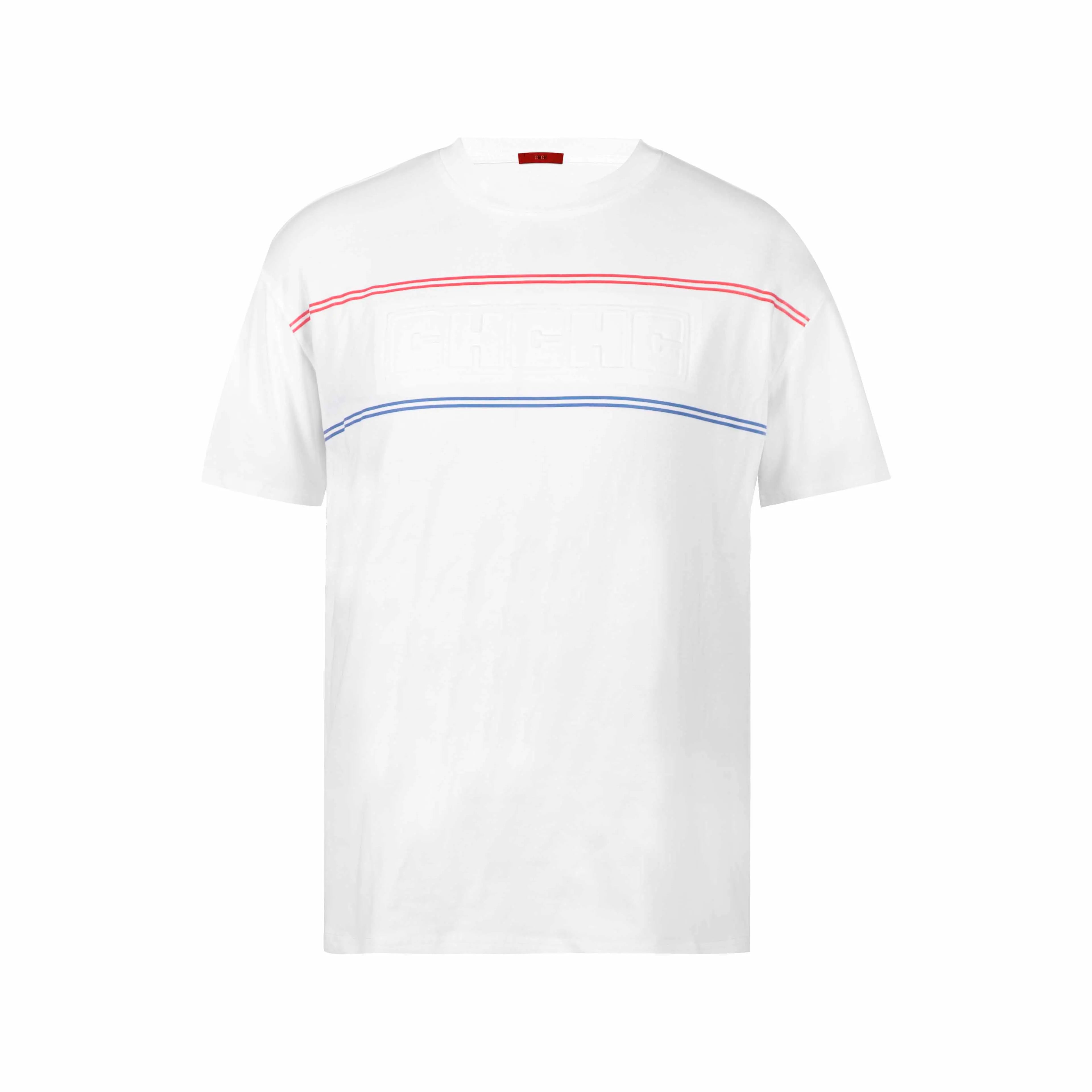 CHCH Fashion Summer Stripe Letter Print Men's T Shirt Trend Streetwear Casual O-neck T-shirts Men Tops