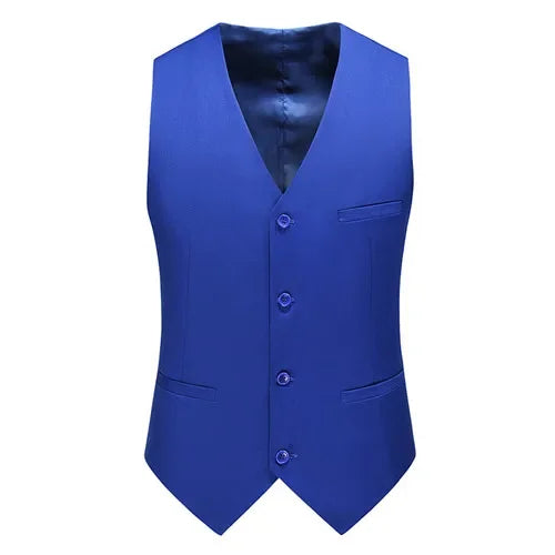 Blue Men Sleeveless Suit Vest, Brand New Slim Fit V Neck Dress Waistcoat Office Casual Vsests Asian Size M-6XL, Red Green Purple
