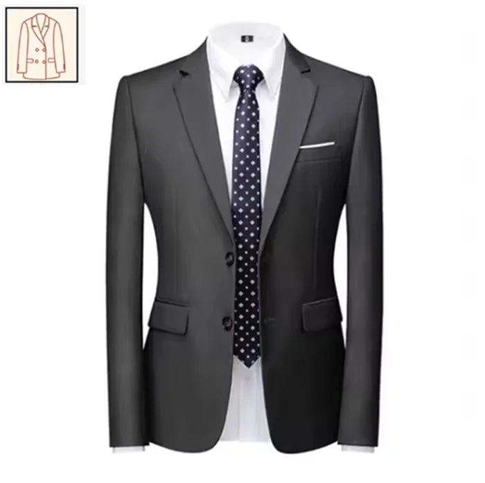 2025 New Men's Business Casual Suit for Weddings Male Solid Colour Formal Suit Sets Men Prom Party Tuxedo Dress