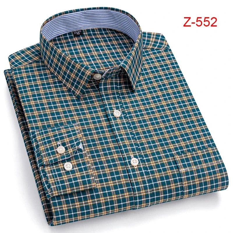 100% Cotton Oxford High Quality Men's Shirt Long Sleeve New Business Casual Fashion Men's Clothes Plus Size Shirt Formal S-7XL