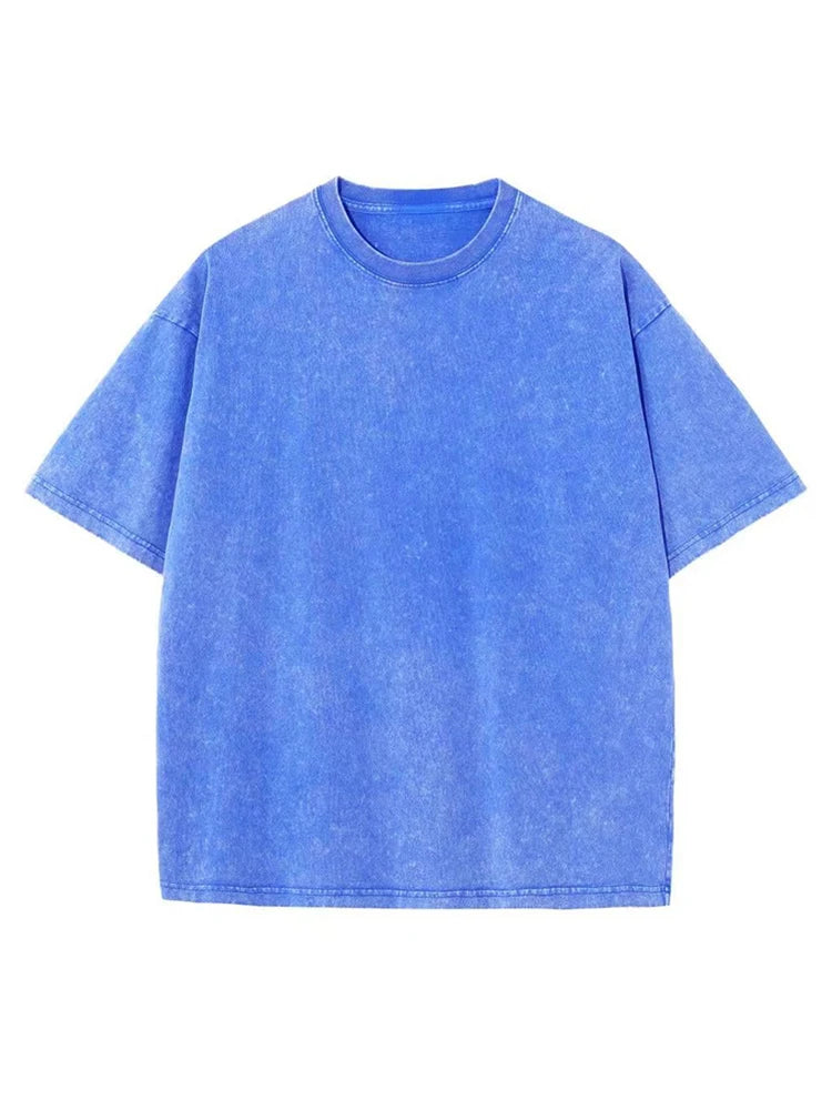 2025 Washed Vintage T-Shirts Street Hip Hop Retro Punk T Shirt women Harajuku Casual Cotton Short Sleeve Acid Wash TShirts top