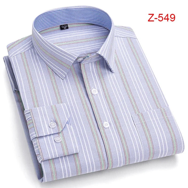 100% Cotton Oxford High Quality Men's Shirt Long Sleeve New Business Casual Fashion Men's Clothes Plus Size Shirt Formal S-7XL