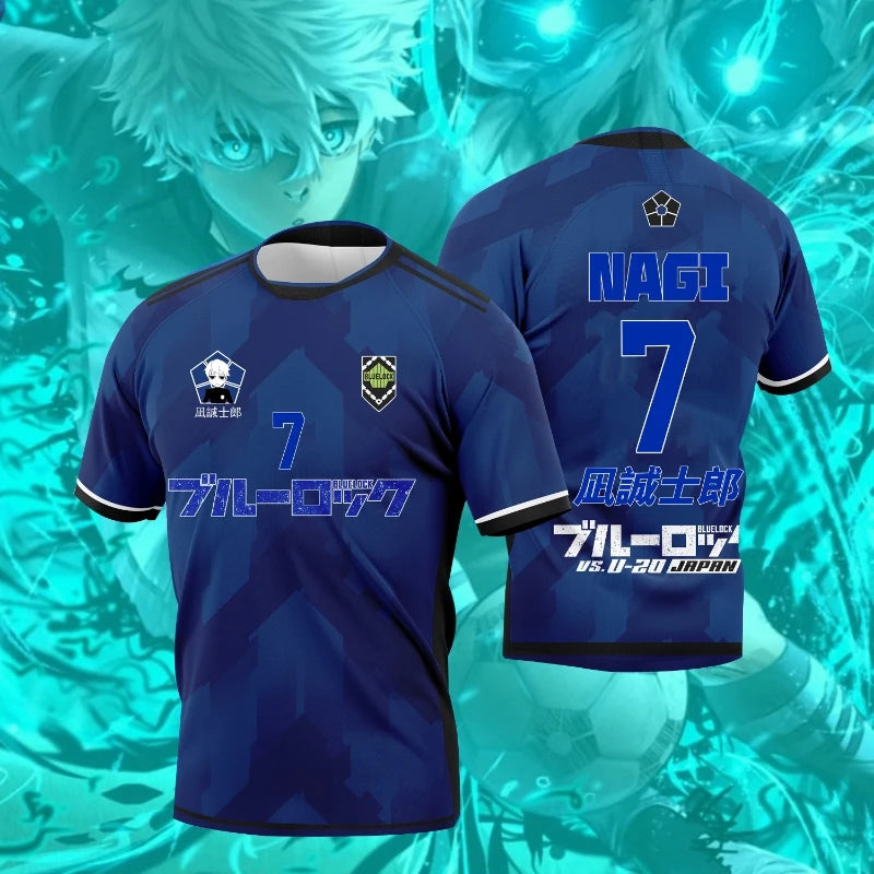 2025 Summer/Autumu Newest Japanese Anime Blue Lock Rin Itoshi And Sae Jersey Kids T-shirt Men And Women's Breathable Casual Tops