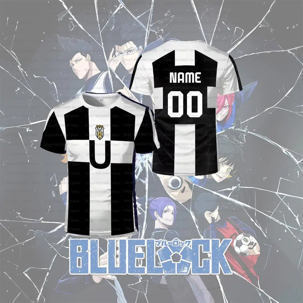 Blue Lock Customized Name Digital Cartoon Anime Cosplay Men's Sports Shirt Summer Children's T-shirt Top Oversized T-shirt Top