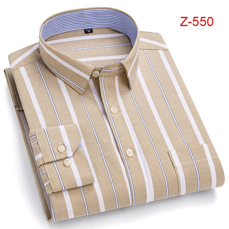 100% Cotton Oxford High Quality Men's Shirt Long Sleeve New Business Casual Fashion Men's Clothes Plus Size Shirt Formal S-7XL