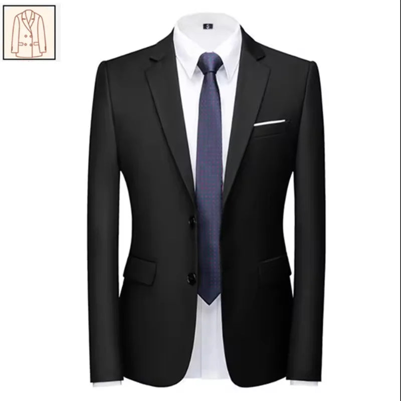2025 New Men's Business Casual Suit for Weddings Male Solid Colour Formal Suit Sets Men Prom Party Tuxedo Dress