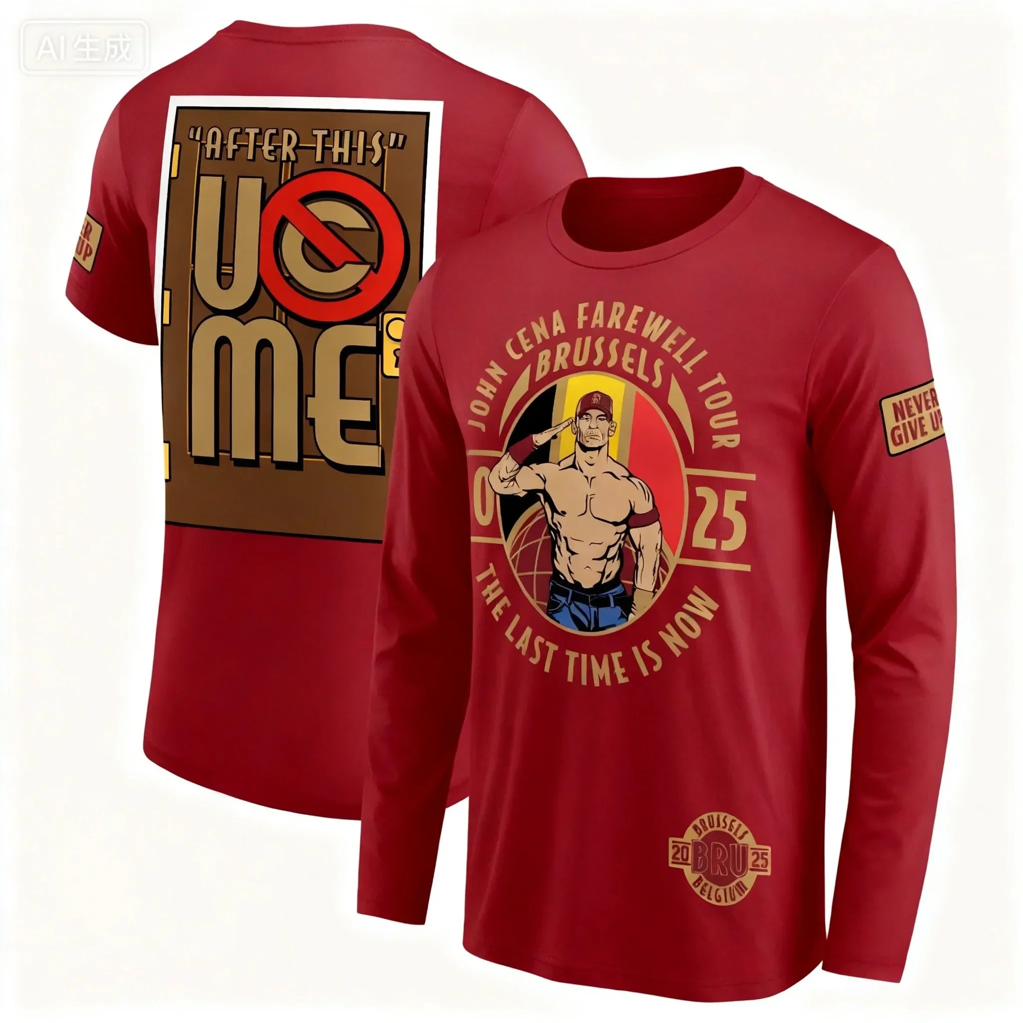 2025 John Cena farewell tour breathable sports T-shirt, suitable for outdoor activities neutral casual street wear pullover