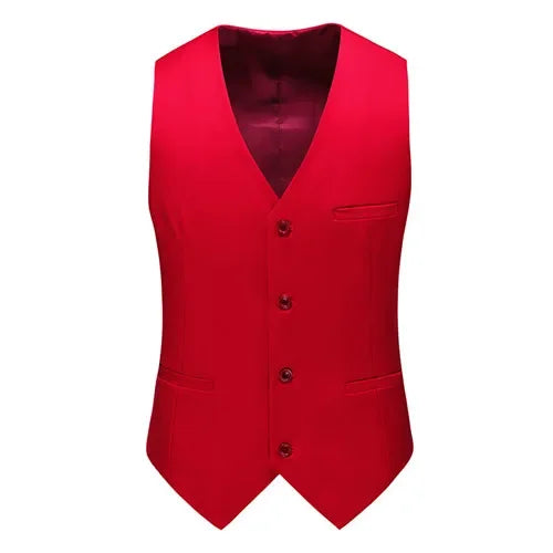 Blue Men Sleeveless Suit Vest, Brand New Slim Fit V Neck Dress Waistcoat Office Casual Vsests Asian Size M-6XL, Red Green Purple