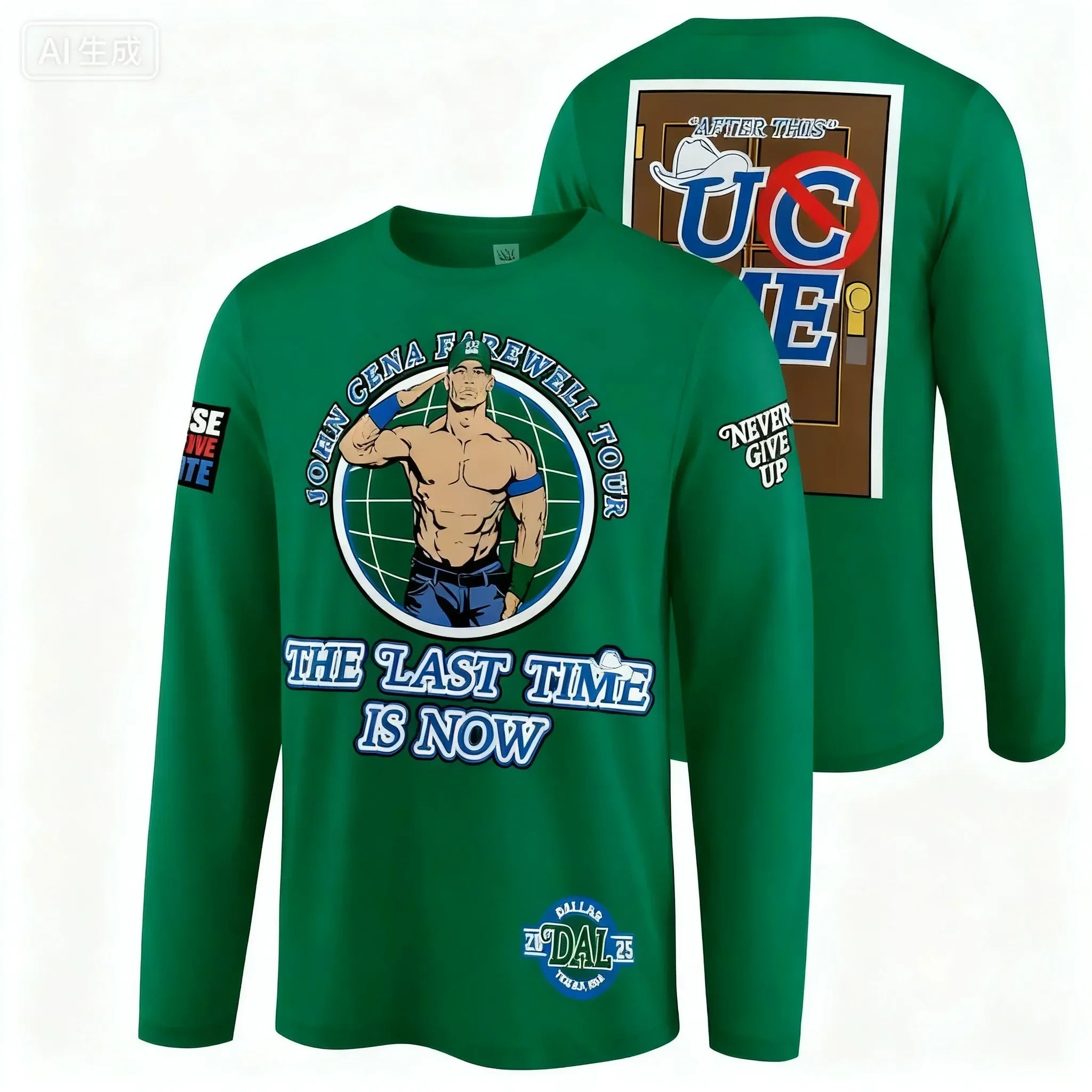 2025 John Cena farewell tour breathable sports T-shirt, suitable for outdoor activities neutral casual street wear pullover