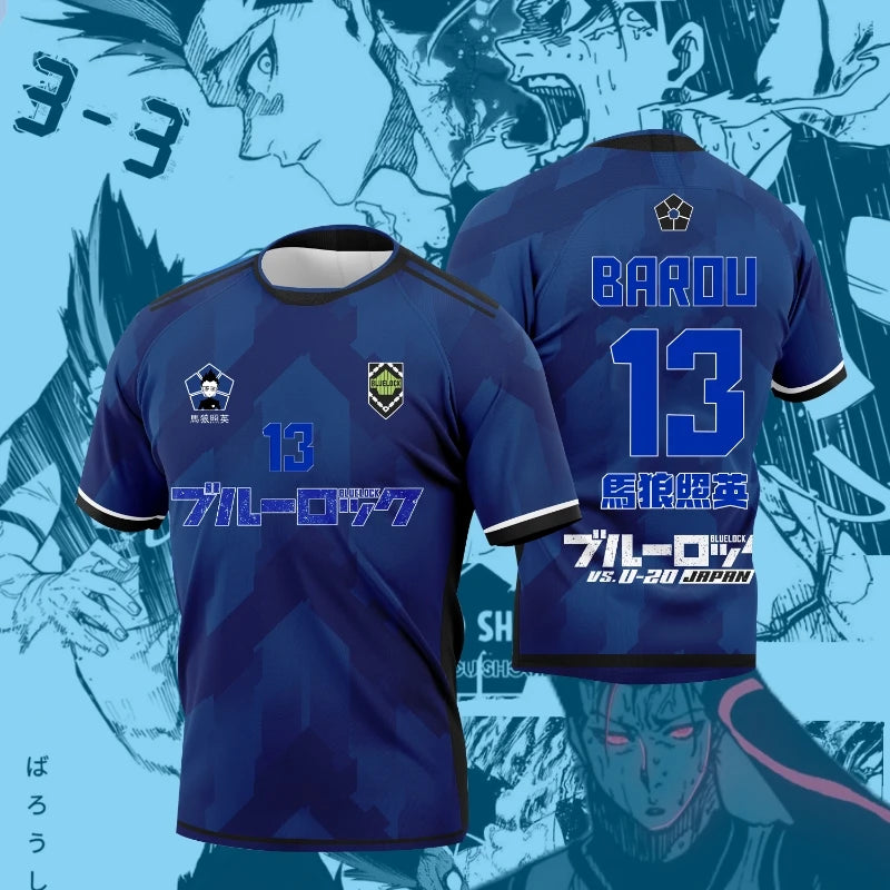 2025 Summer/Autumu Newest Japanese Anime Blue Lock Rin Itoshi And Sae Jersey Kids T-shirt Men And Women's Breathable Casual Tops