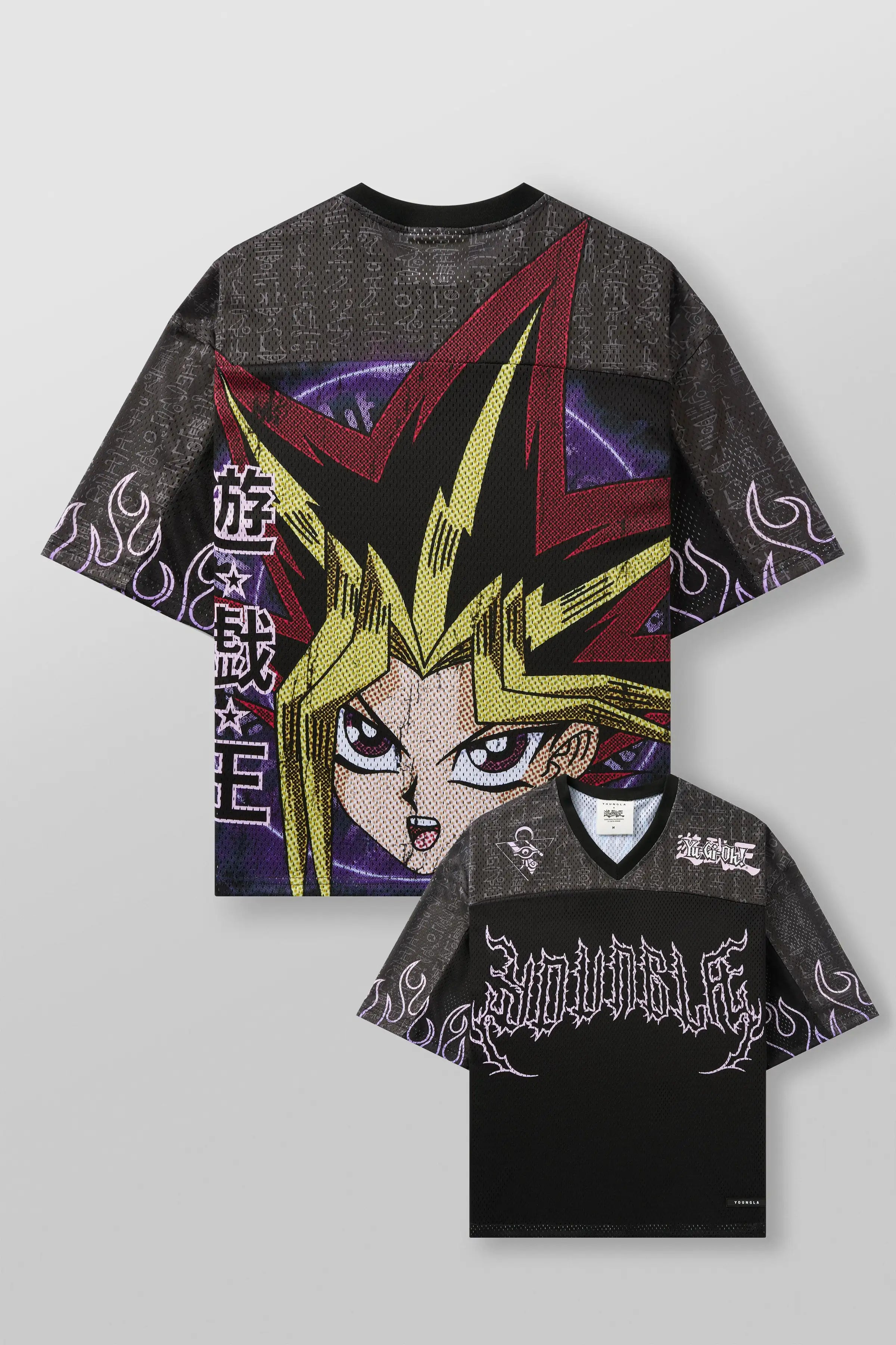 Chaopai joint name Yu-Gi-Oh Men's oversized T-shirt summer gym sports casual fitness short sleeve blouse