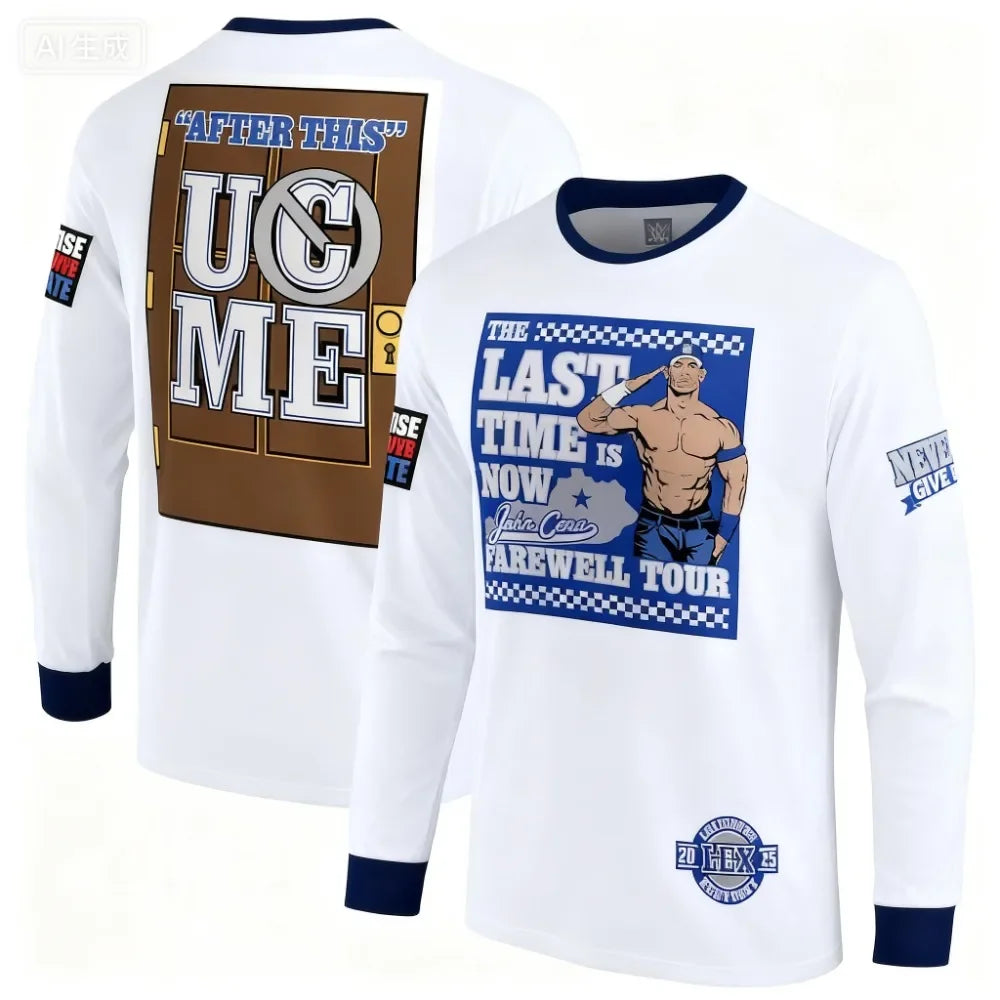 2025 John Cena farewell tour breathable sports T-shirt, suitable for outdoor activities neutral casual street wear pullover