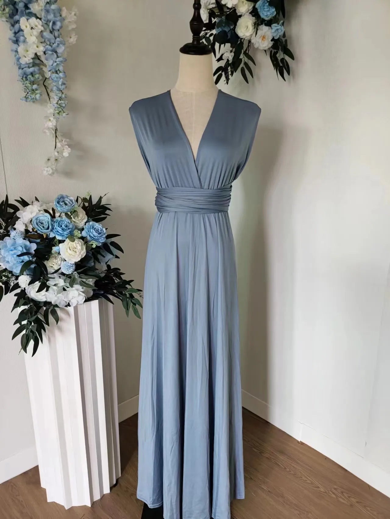 Bridesmaid Dress, Olive Green Maxi Bridesmaid Dress, Bridal Party Convertible Dress, Multiway Infinity Dress, Custom Dress