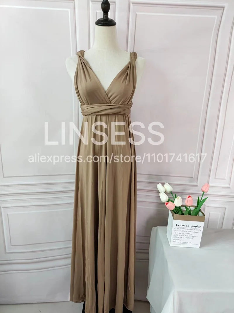 Bridesmaid Dress, Olive Green Maxi Bridesmaid Dress, Bridal Party Convertible Dress, Multiway Infinity Dress, Custom Dress