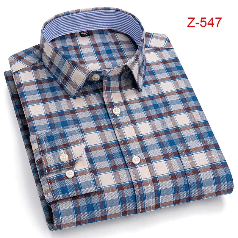 100% Cotton Oxford High Quality Men's Shirt Long Sleeve New Business Casual Fashion Men's Clothes Plus Size Shirt Formal S-7XL
