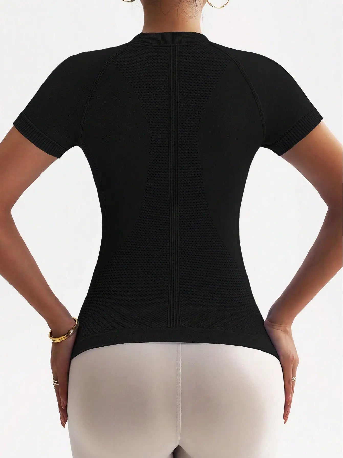 (Copie) New unisex short-sleeved tops, long tops, breathable, highly elastic, slimming, suitable for yoga and running, can be worn daily