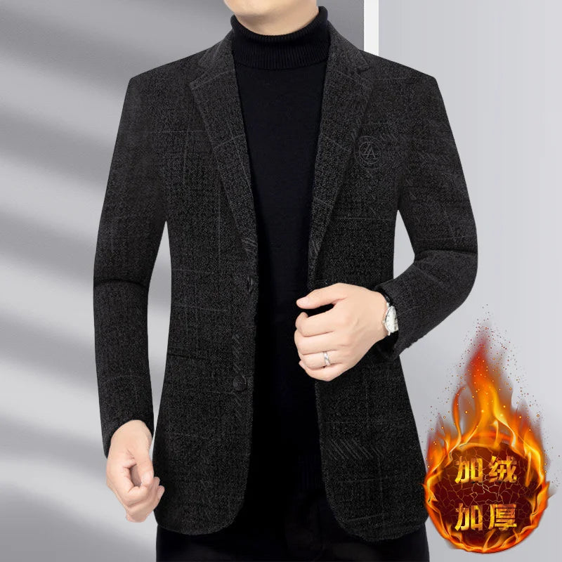 Blazer Men's Business Gentleman Wedding Fashionable Solid Color Best Man, Slimming and Casual Middle-aged and Elderly Blazer