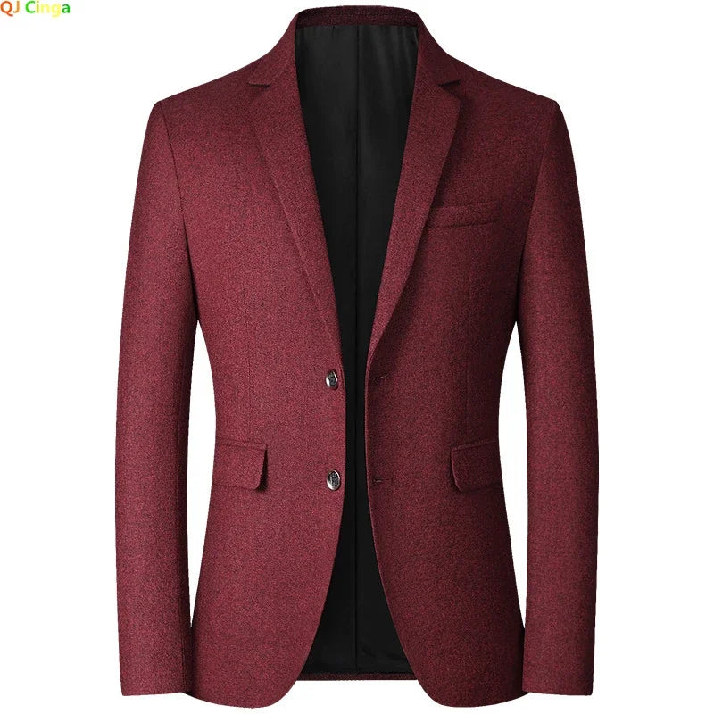 Black Men V-neck Single-breasted Suit Jacket, Fashion Slim Dress Coats, Blue Gray Yellow Blazers, Male Casual Tops Asian Size