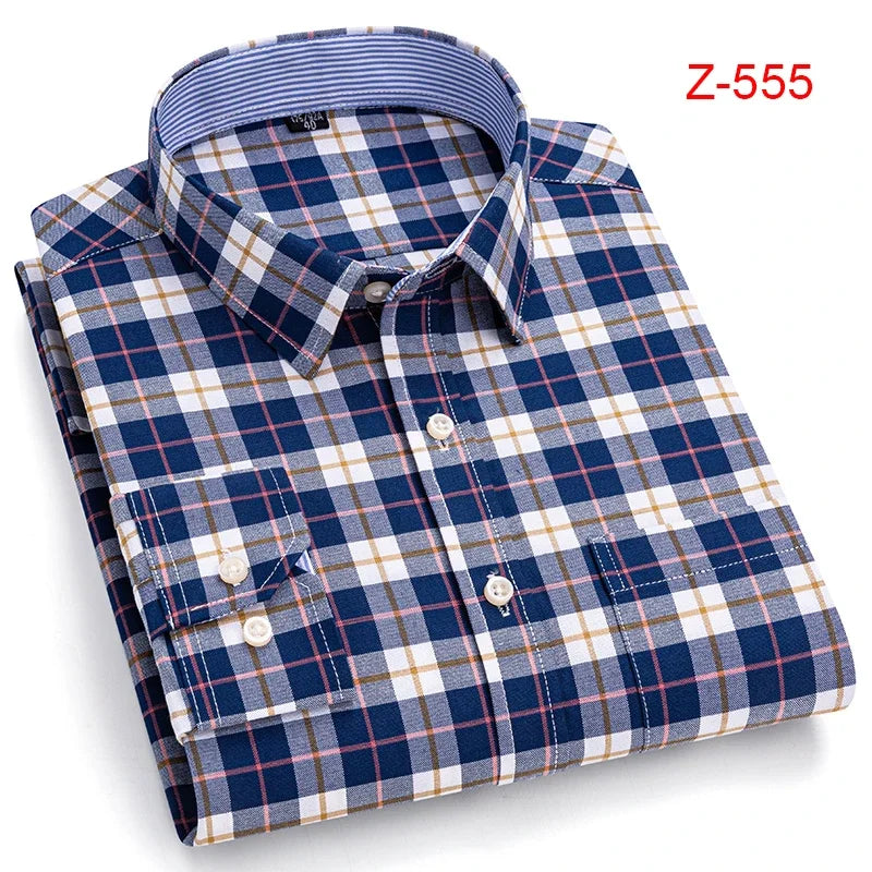 100% Cotton Oxford High Quality Men's Shirt Long Sleeve New Business Casual Fashion Men's Clothes Plus Size Shirt Formal S-7XL