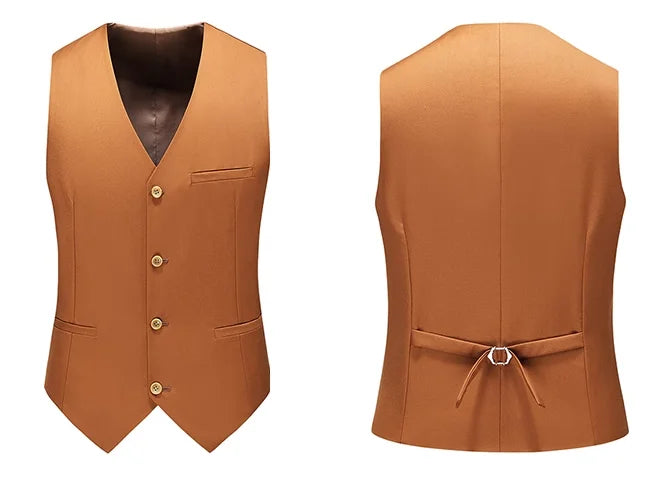 Blue Men Sleeveless Suit Vest, Brand New Slim Fit V Neck Dress Waistcoat Office Casual Vsests Asian Size M-6XL, Red Green Purple