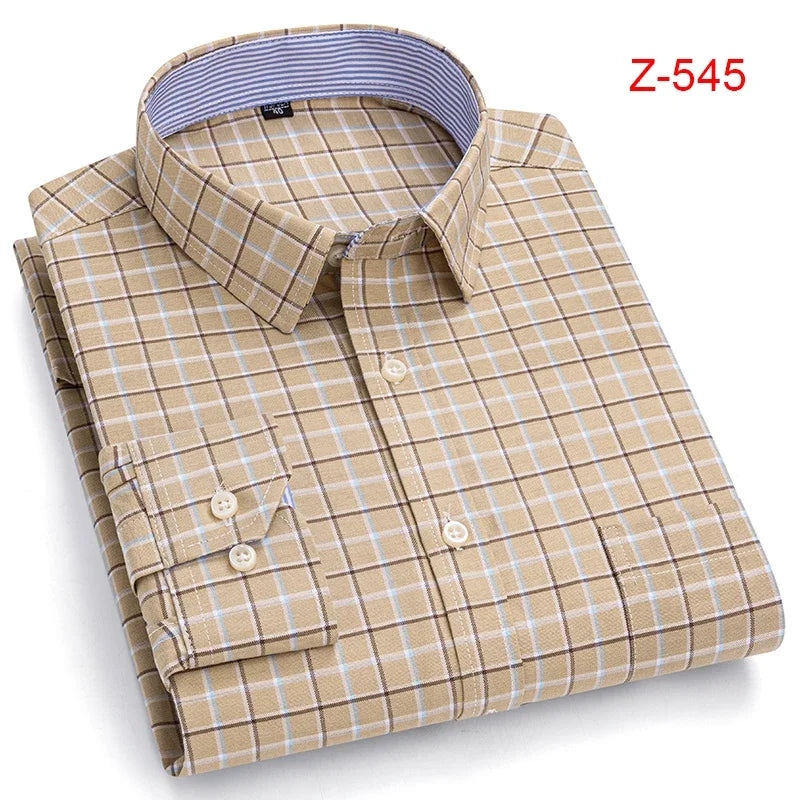 100% Cotton Oxford High Quality Men's Shirt Long Sleeve New Business Casual Fashion Men's Clothes Plus Size Shirt Formal S-7XL