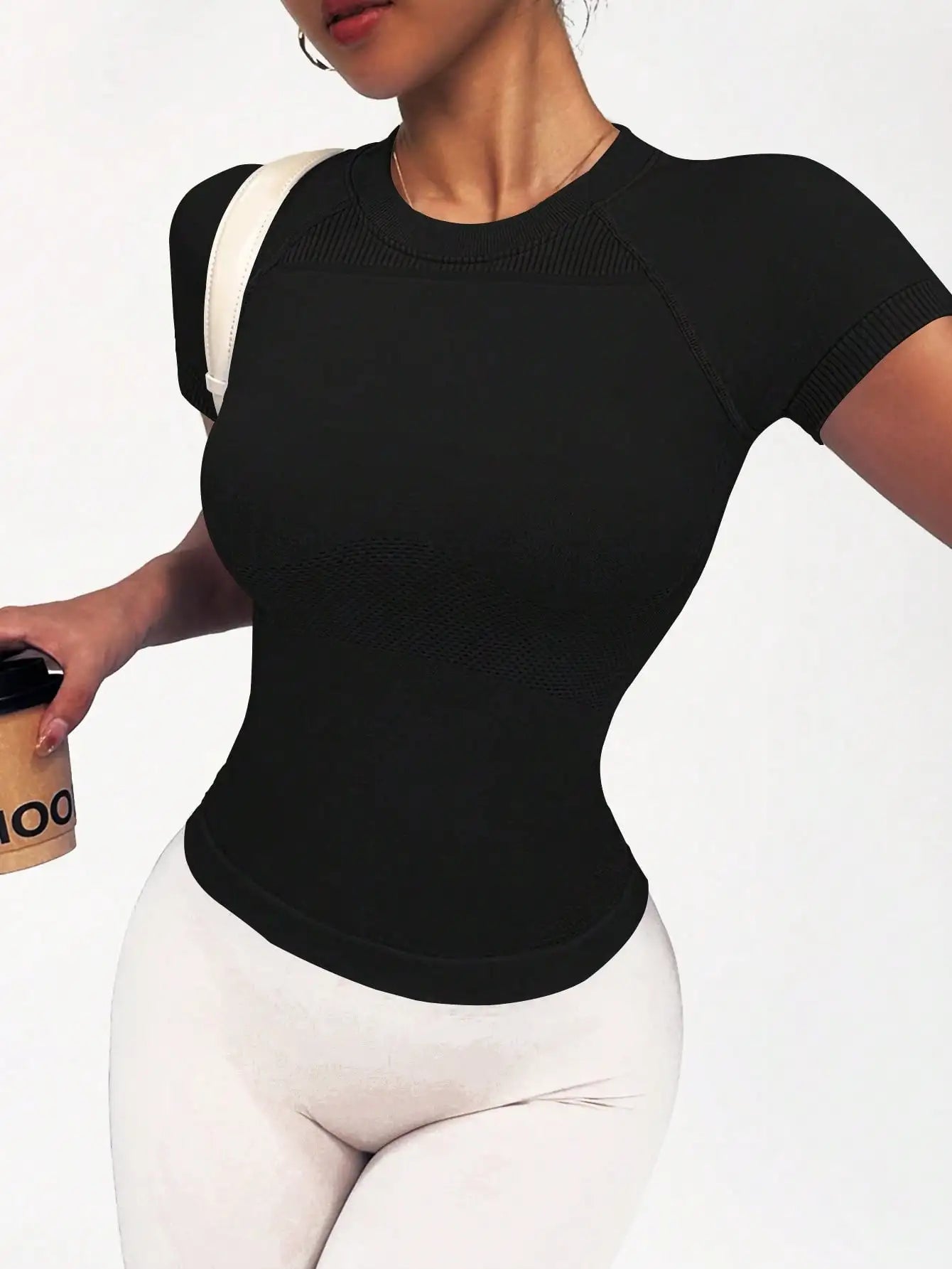 (Copie) New unisex short-sleeved tops, long tops, breathable, highly elastic, slimming, suitable for yoga and running, can be worn daily