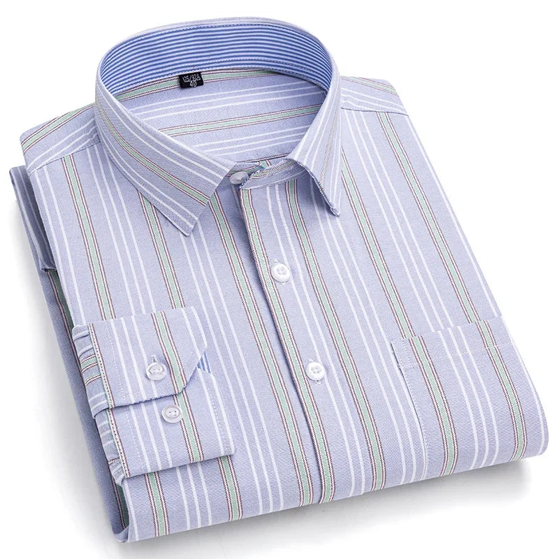 100% Cotton Oxford High Quality Men's Shirt Long Sleeve New Business Casual Fashion Men's Clothes Plus Size Shirt Formal S-7XL