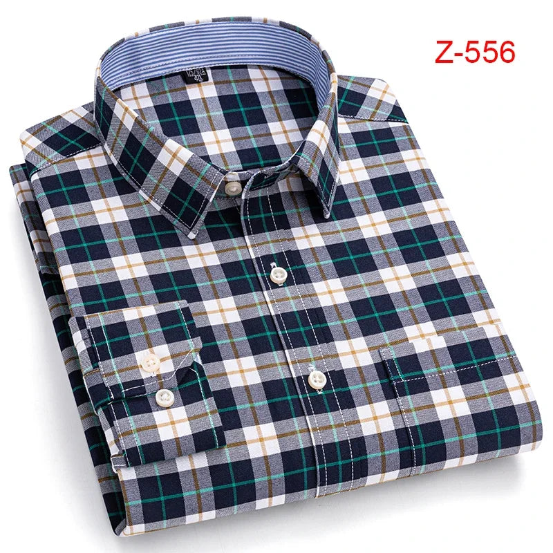 100% Cotton Oxford High Quality Men's Shirt Long Sleeve New Business Casual Fashion Men's Clothes Plus Size Shirt Formal S-7XL