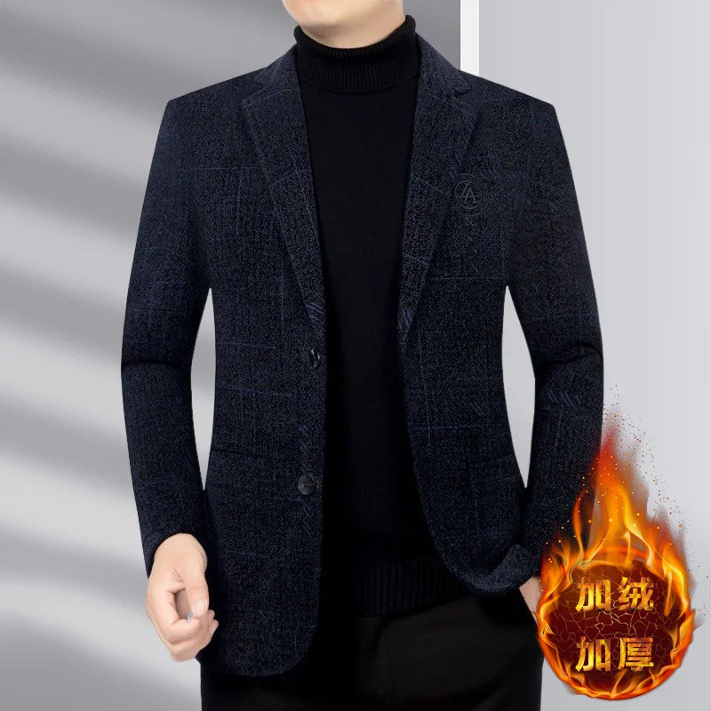 Blazer Men's Business Gentleman Wedding Fashionable Solid Color Best Man, Slimming and Casual Middle-aged and Elderly Blazer