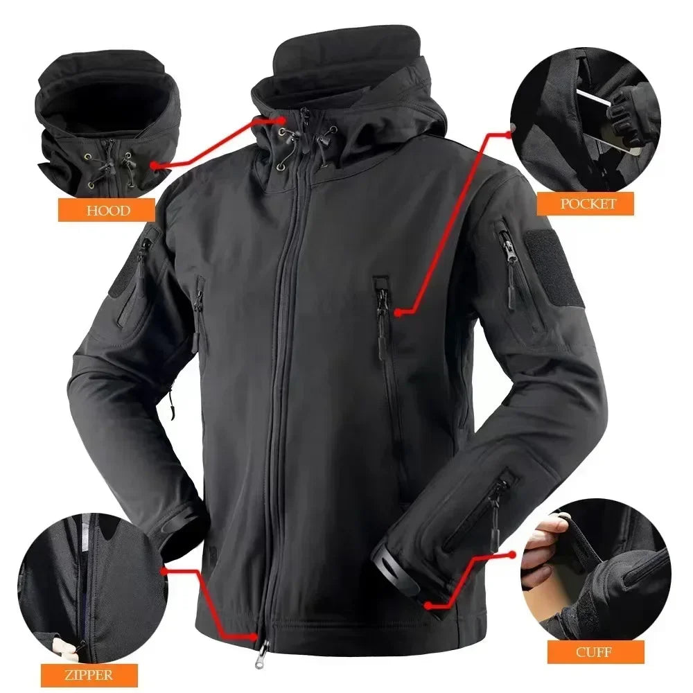 5XL 6XL Winter Autumn Tactical Jacket SoftShell Tactical Waterproof Jackets Fishing Hiking Camping Climbing Fleece Jacket Pants