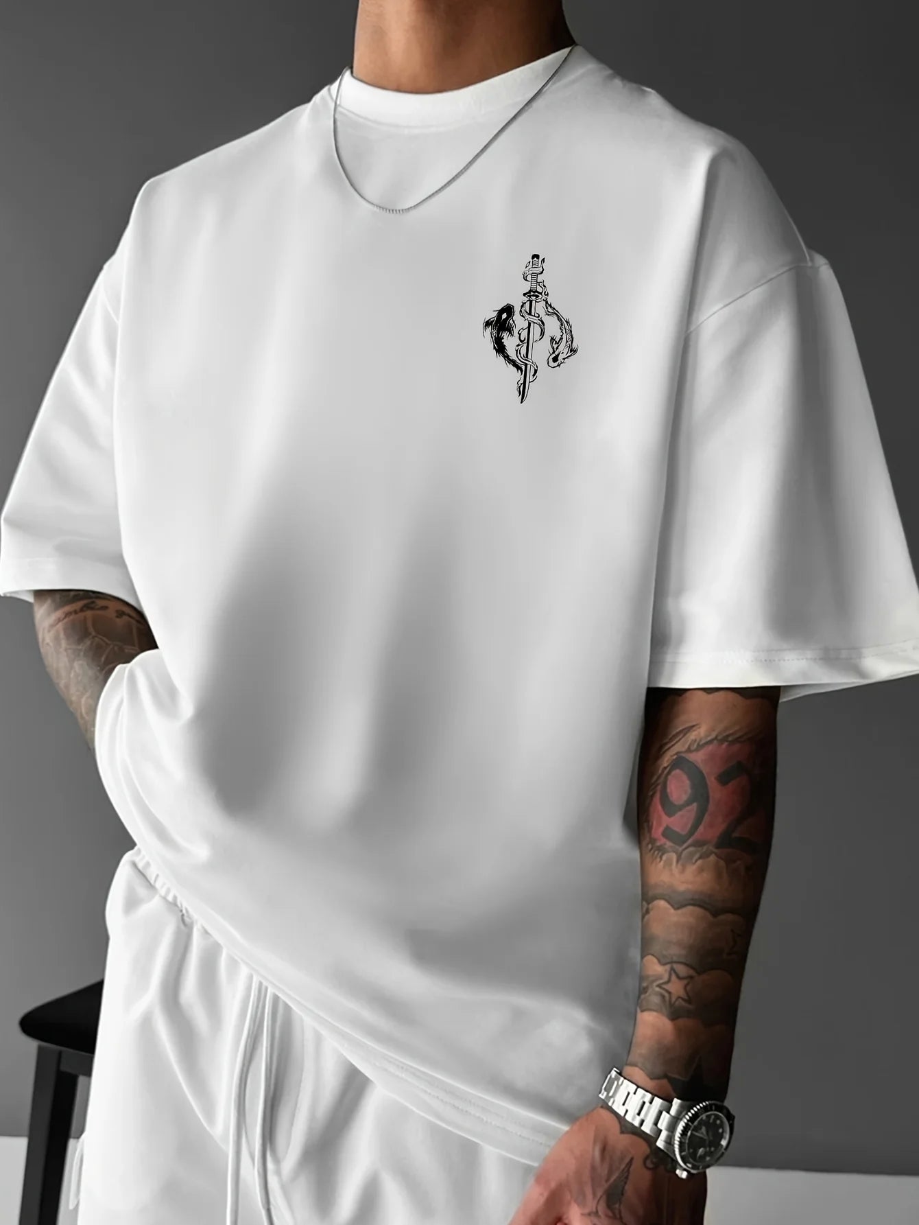 Bushido & Samurai Sword Print 100% Cotton Men Woment T-shirt Summer Autumn Daily Outdoor Sports Casual Loose Street Short-sleeve