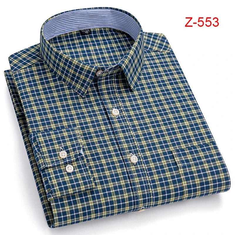 100% Cotton Oxford High Quality Men's Shirt Long Sleeve New Business Casual Fashion Men's Clothes Plus Size Shirt Formal S-7XL