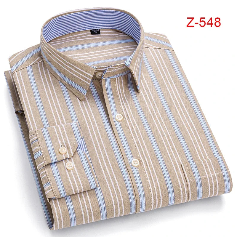 100% Cotton Oxford High Quality Men's Shirt Long Sleeve New Business Casual Fashion Men's Clothes Plus Size Shirt Formal S-7XL