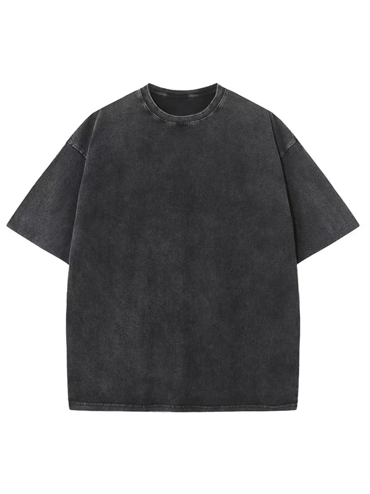 2025 Washed Vintage T-Shirts Street Hip Hop Retro Punk T Shirt women Harajuku Casual Cotton Short Sleeve Acid Wash TShirts top