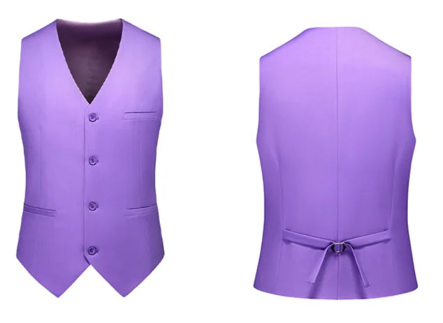 Blue Men Sleeveless Suit Vest, Brand New Slim Fit V Neck Dress Waistcoat Office Casual Vsests Asian Size M-6XL, Red Green Purple